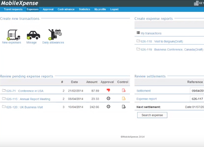 Mobile Xpense online demo